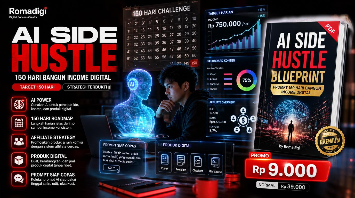Digital Side Hustle Blueprint: Materi 150 Hari Bangun Income Digital